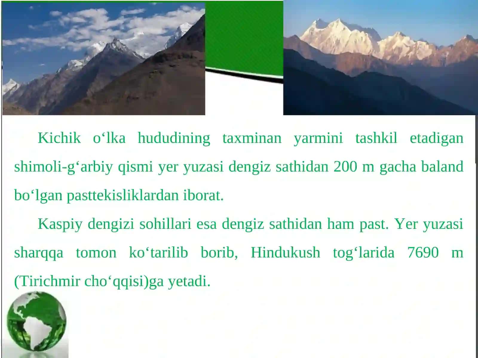 O‘rta osiyoning kichik o‘lkalari va tabiiy rayonlari 4