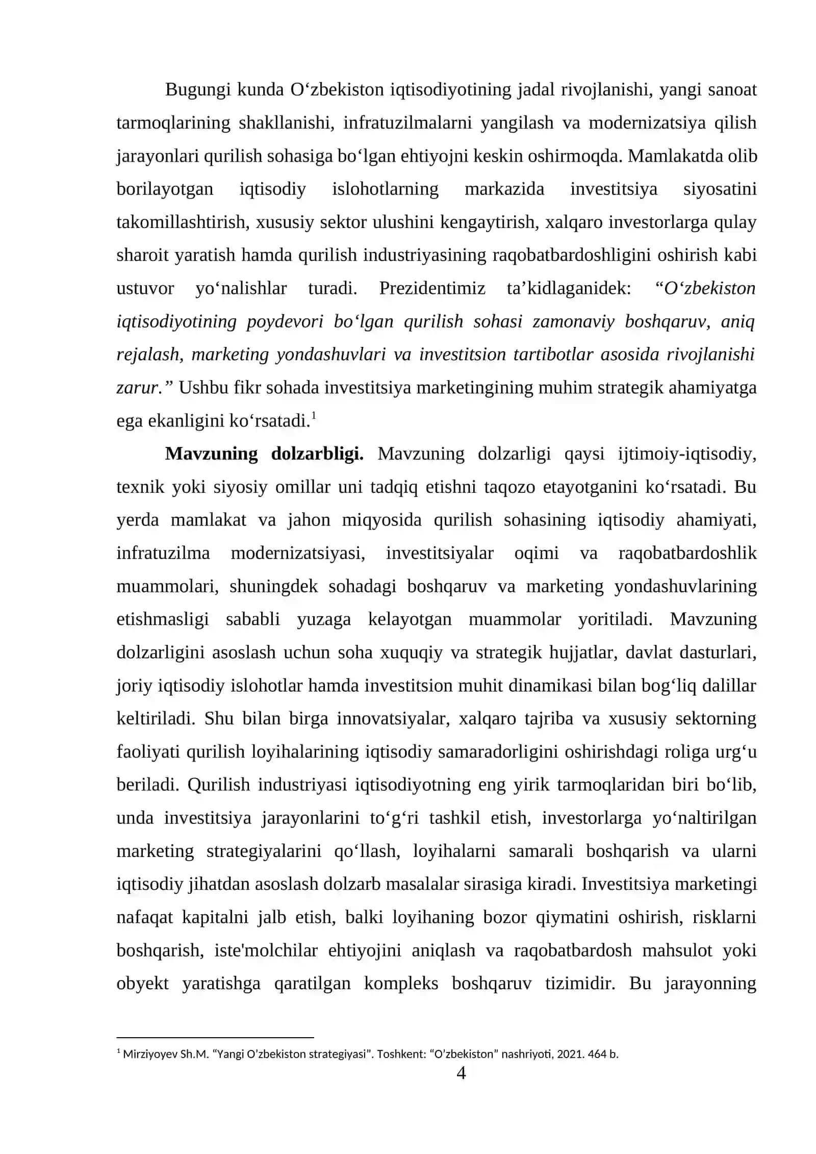 Qurilishda inverstitsiya marketingninig vazifalari va usullari (BECHTEL CORPORATION misolida) mavzusida tayyor kurs ishi 4