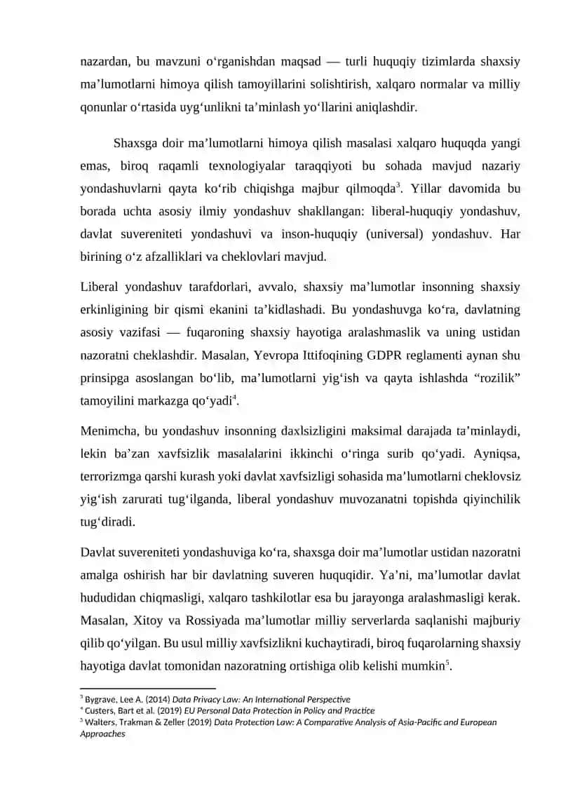 Xalqaro huquq doirasida shaxsga doir ma’lumotlarning himoyasini taminlashning qiyosiy-huquqiy tahlili 4