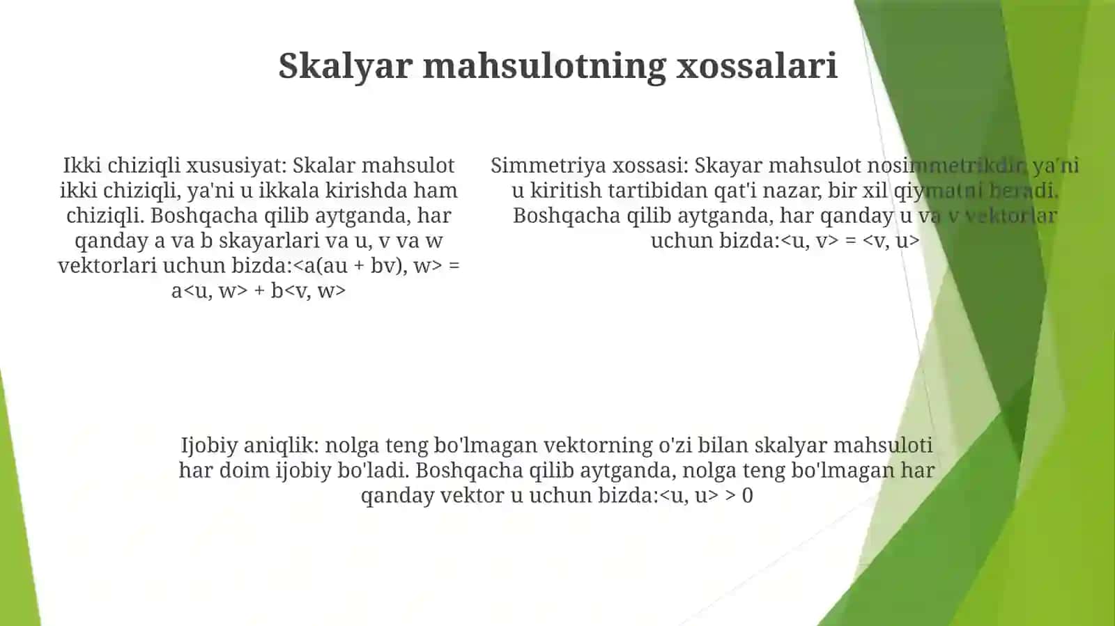 Analitik Geometriyada Chiziqli Fazoda Skalyar Ko'Paytma VaOrtonormalBazis 4