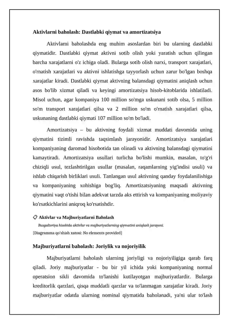 Buxgalteriya hisobida aktivlar va majburiyatlarni baholash 4