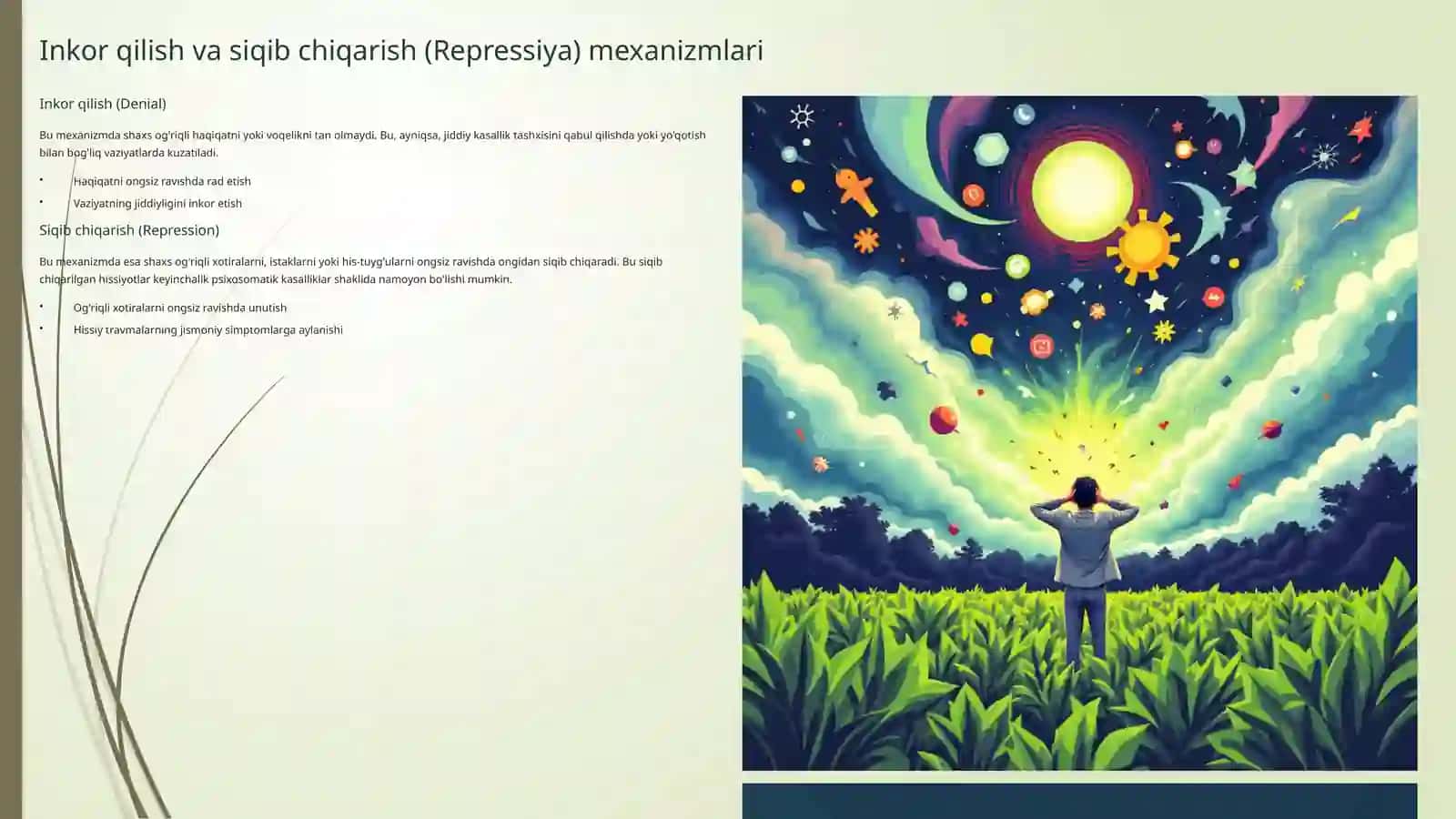 Psixosomatik kasalliklari bilan kasallangan bemorlarning psixologik ximoya mexanizmlari 4
