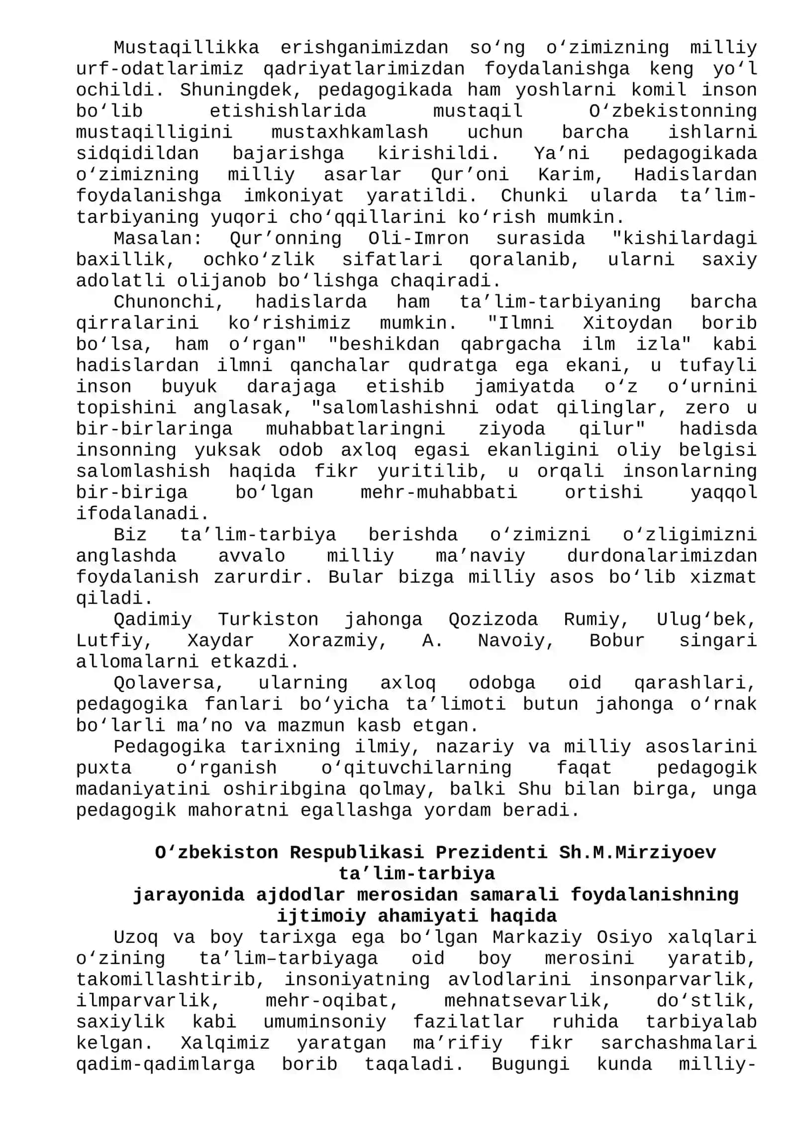Pedagogika tarixi fan sifatida. Ibtidoiy jamoada tarbiya. VII asrgacha ta’lim-tarbiya va pedagogik fikrlar 4