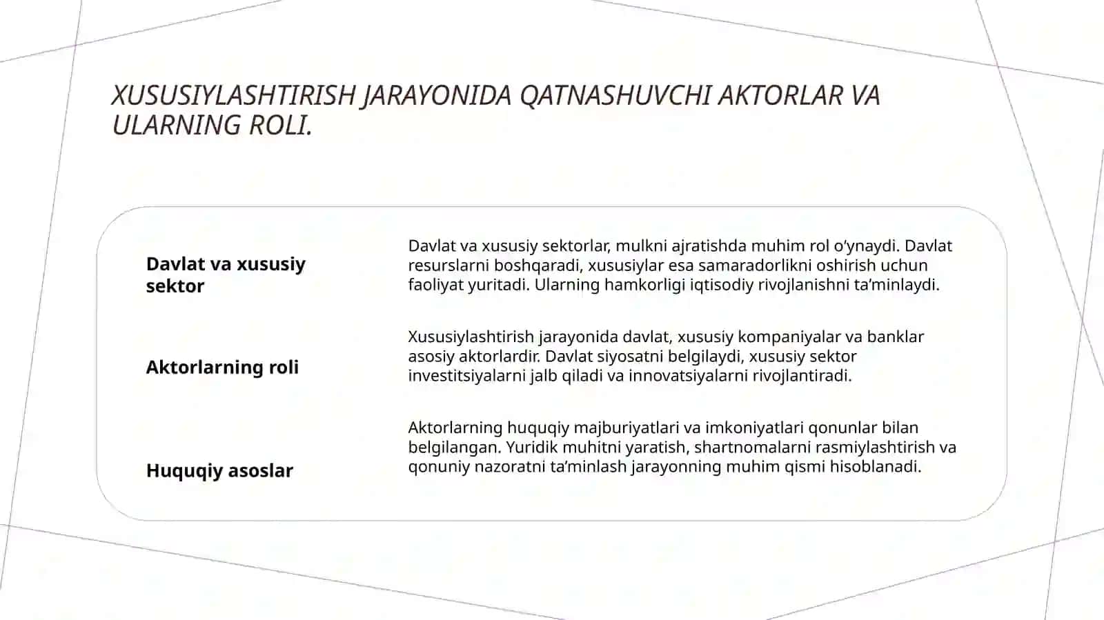 Davlat mulkini xususiylashtirish jarayoni 4