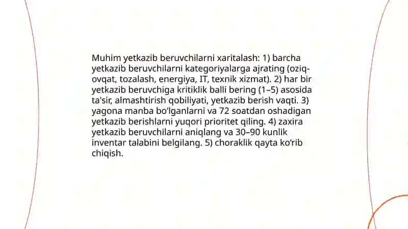 Ta'minot zanjiri uzilishlari uchun favqulodda vaziyatlar rejasini ishlab chiqish 4