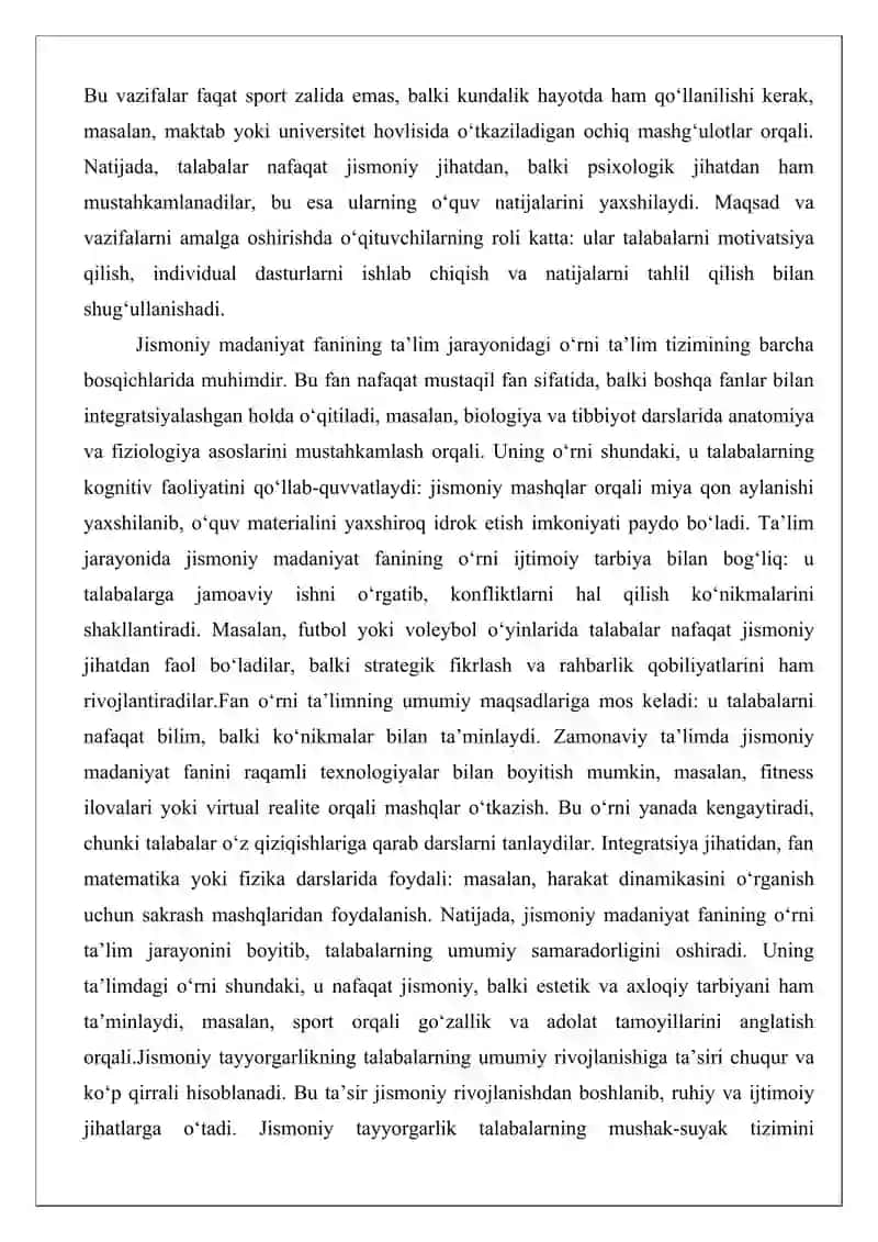 Jismoniy madaniyat o‘quv faoliyati 4