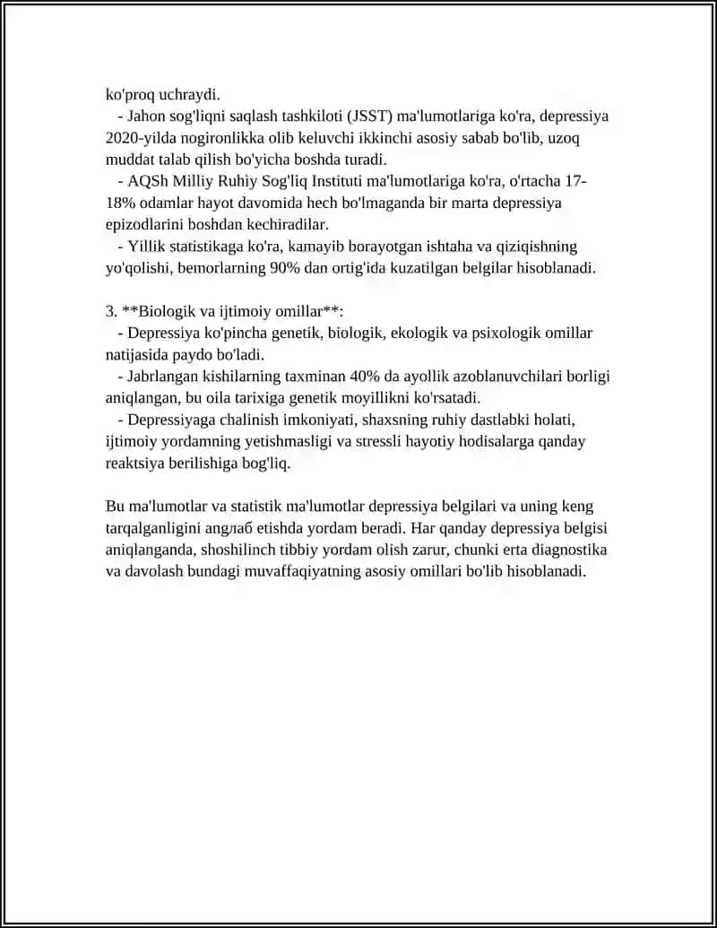 BEMORLARNING RUHIY HOLAT DEPRESSIYA SHOK QORQUV CHOCHISH IPOHONDRYA OZINI AYBDOR HIS QILISH SUYUDSIDAL FIKRLASH VA HAKAZO 4