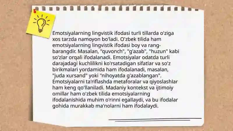 Hissiy holatlarning ifodalanishi, hislarni kechirish shakllari. Emotsional holatlarning turlari 4