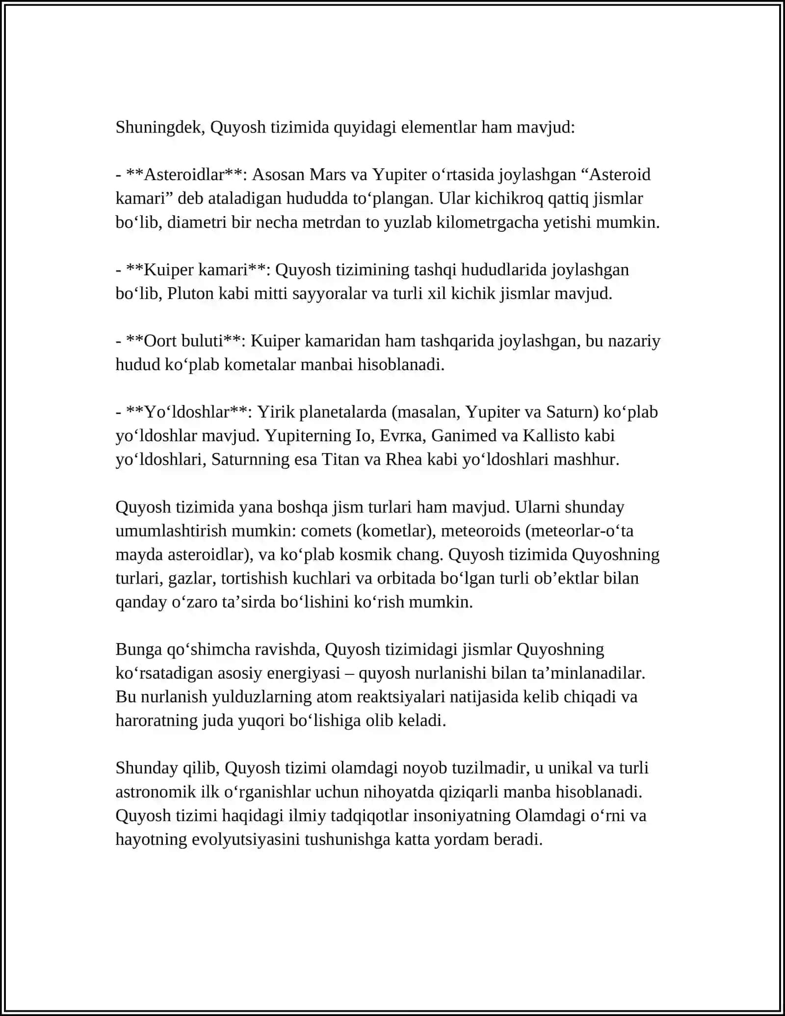 KOINOT HAQIDA TUSHUNCHA. QUYOSH TIZIMI MAVZUSIDA SLAYD 4