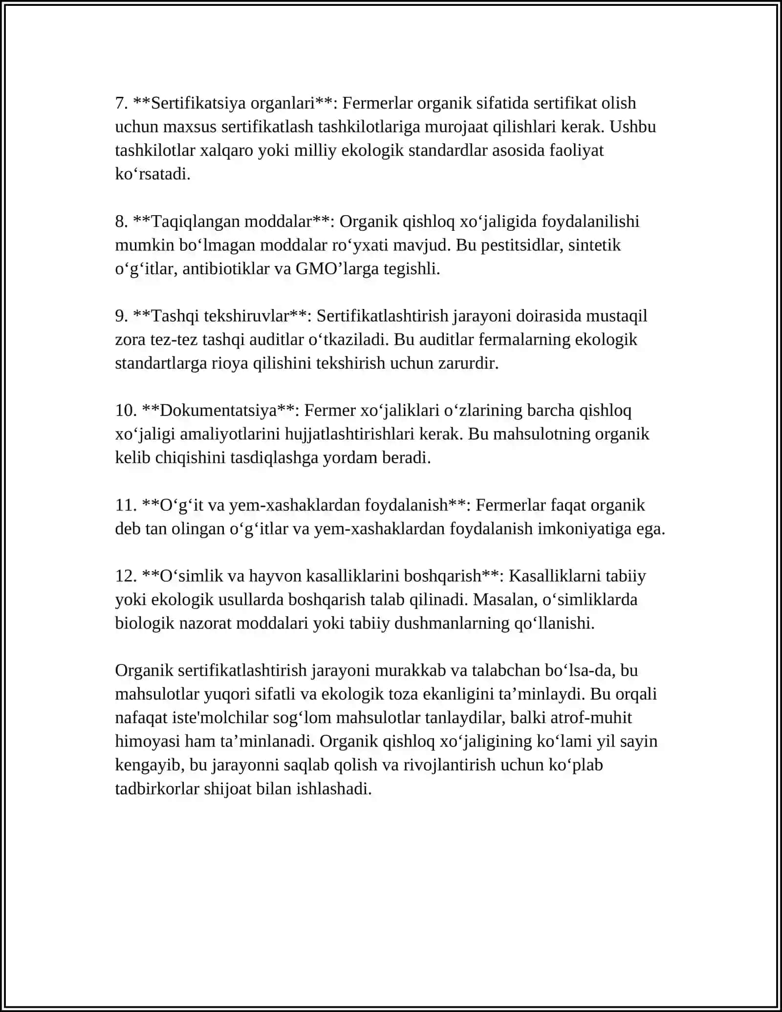 ORGANIK MAHSULOTLAR YETISHTIRISHNI SERTIFIKATLASHTIRISH TIZIMI 4
