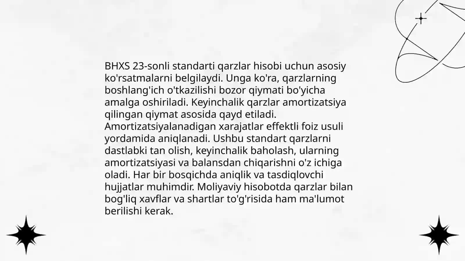 23-sonli "Qarzlar boʻyicha xarajatlar" BHXS (IAS)ning mazmuni va uni amaliyotga qoʻllashdagi muammolar va ularni yechish yoʻllari 4