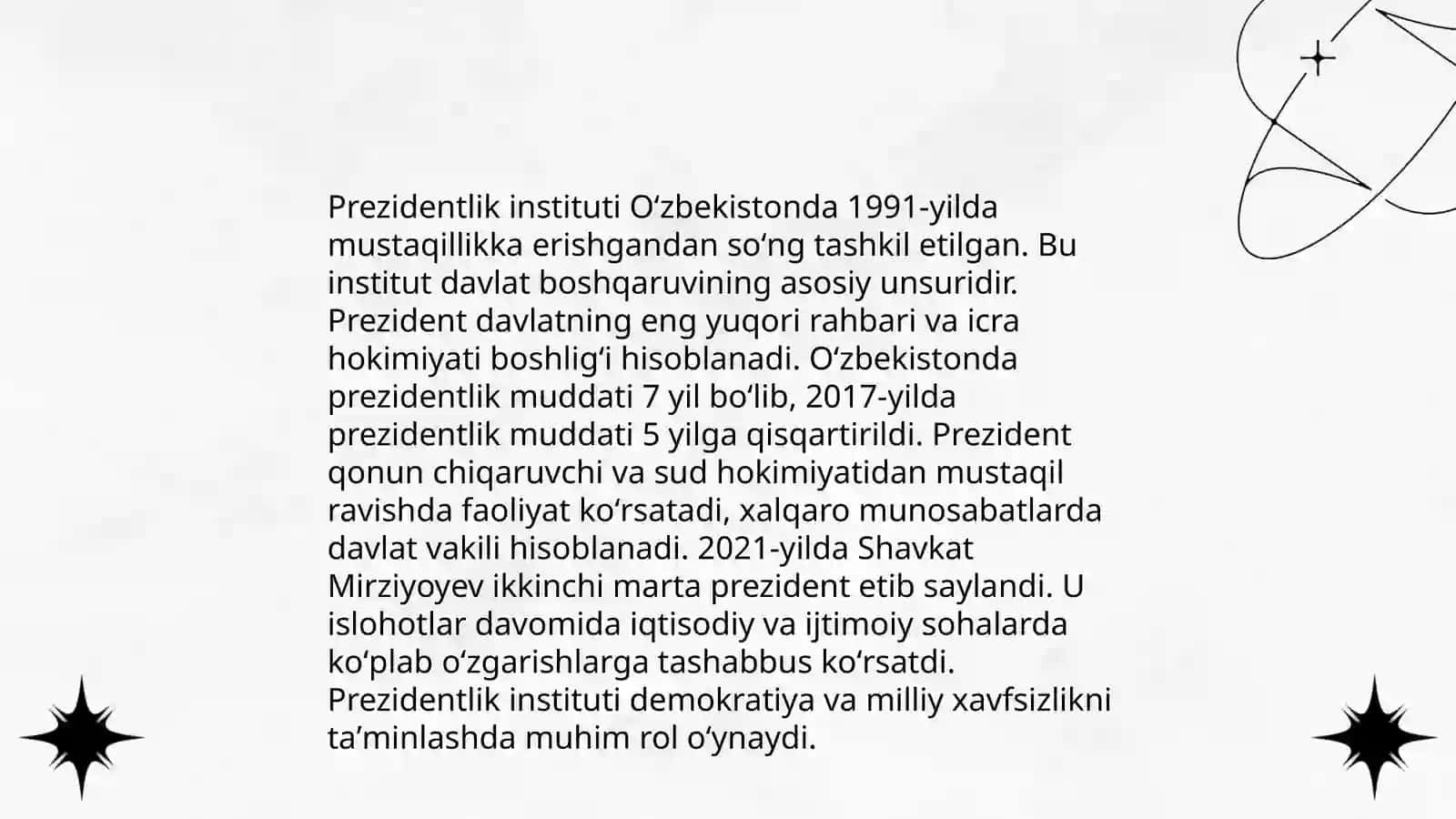 Oʻzbekiston Respublikasida Prezidentlik institutining joriy etilishi va I.A. Karimovning saylanishi 4