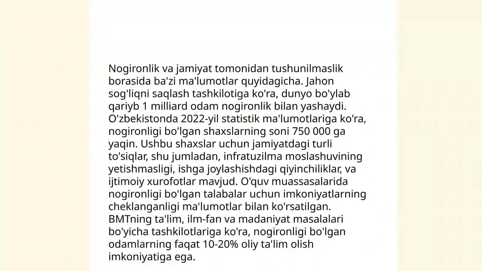 Nogironlik shunchaki so'z bo'lgan holat 4