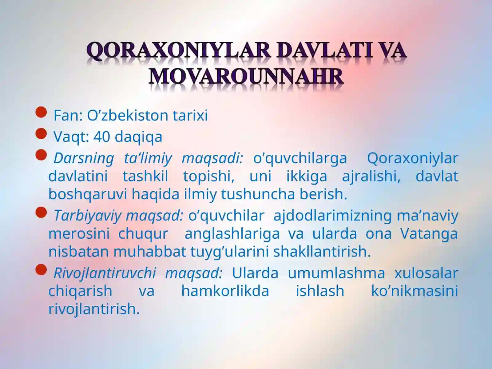 Qoraxoniylar davlati va movarounnahr 4