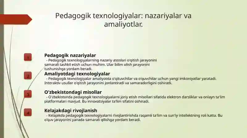 Pedagogik texnologiyaning ilmiy-nazariyasoslari 4