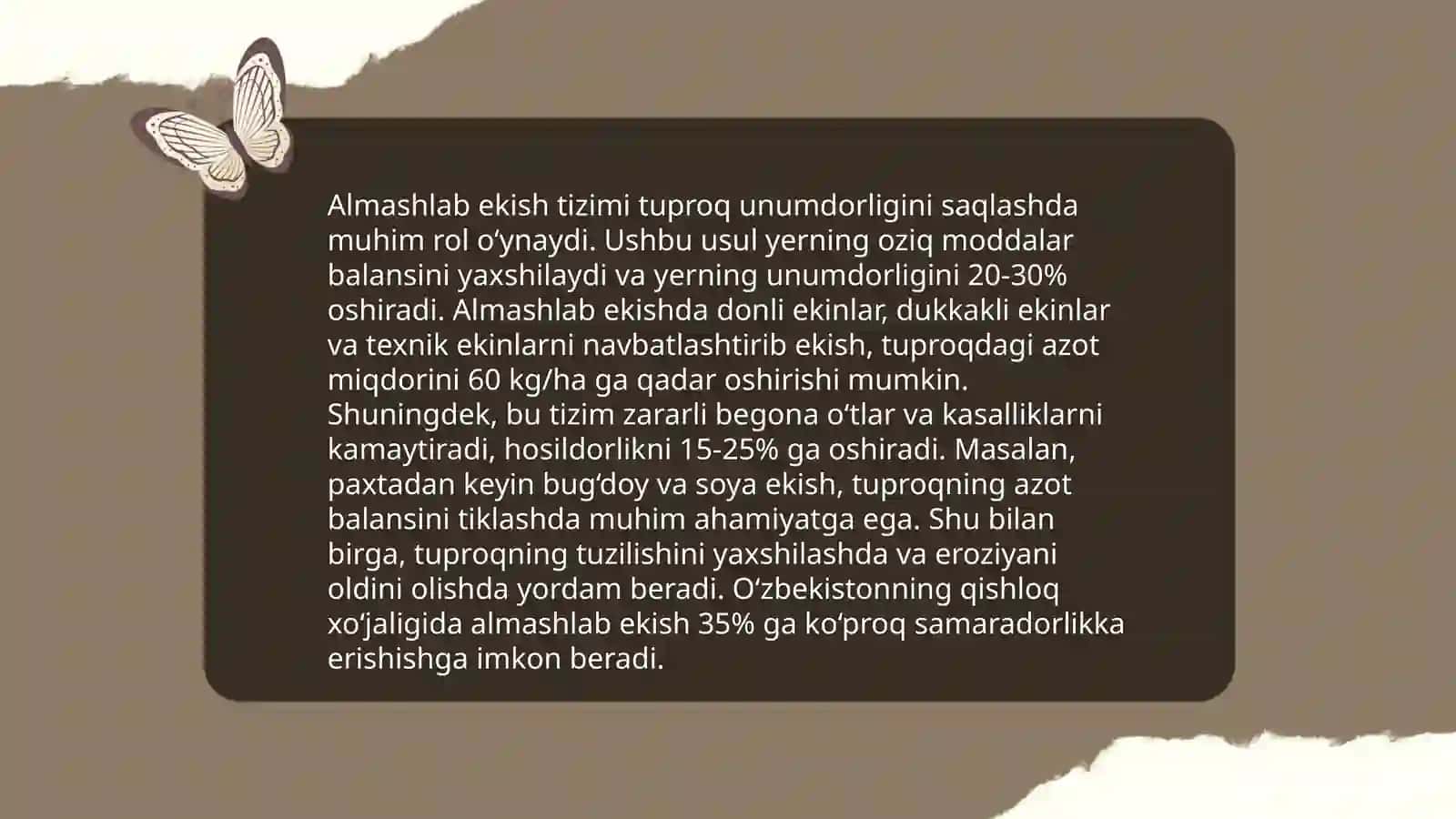 Organik sabzavot, poliz va kartoshka mahsulotlarini yetishtirishda almashlab ekishni ahamiyati 4