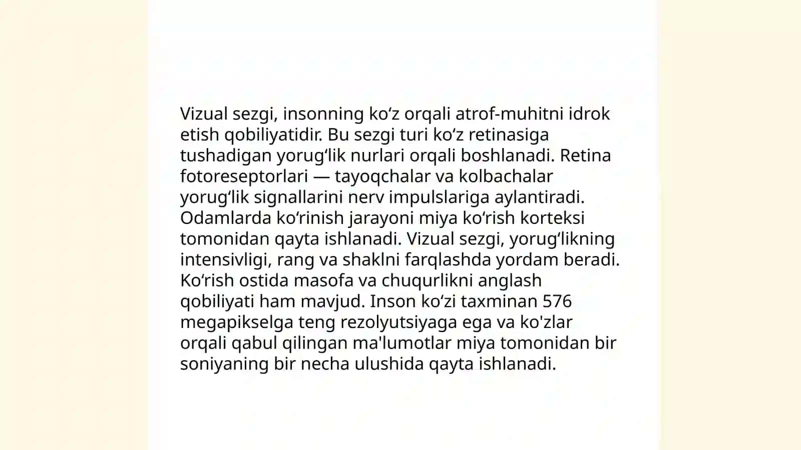 Sezgi turlari va uning qobilyatlari 4