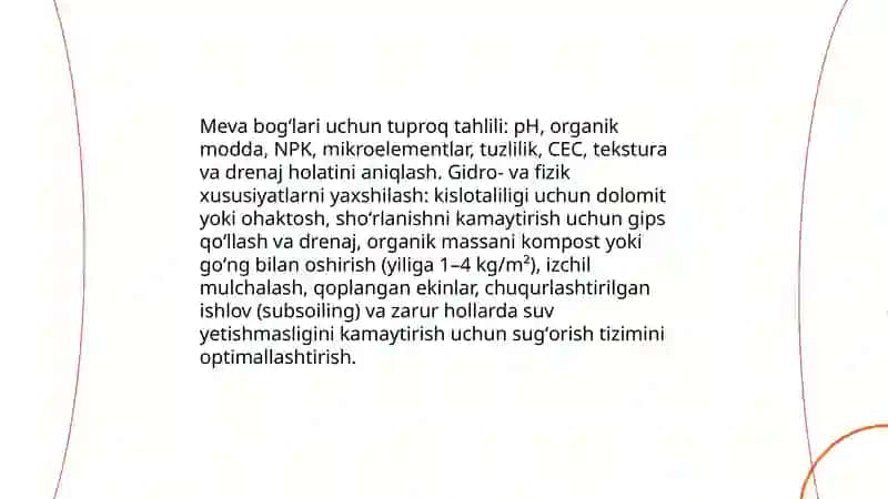 Meva bogʻlarini tashkil qilish va parvarish qilish usullari 4