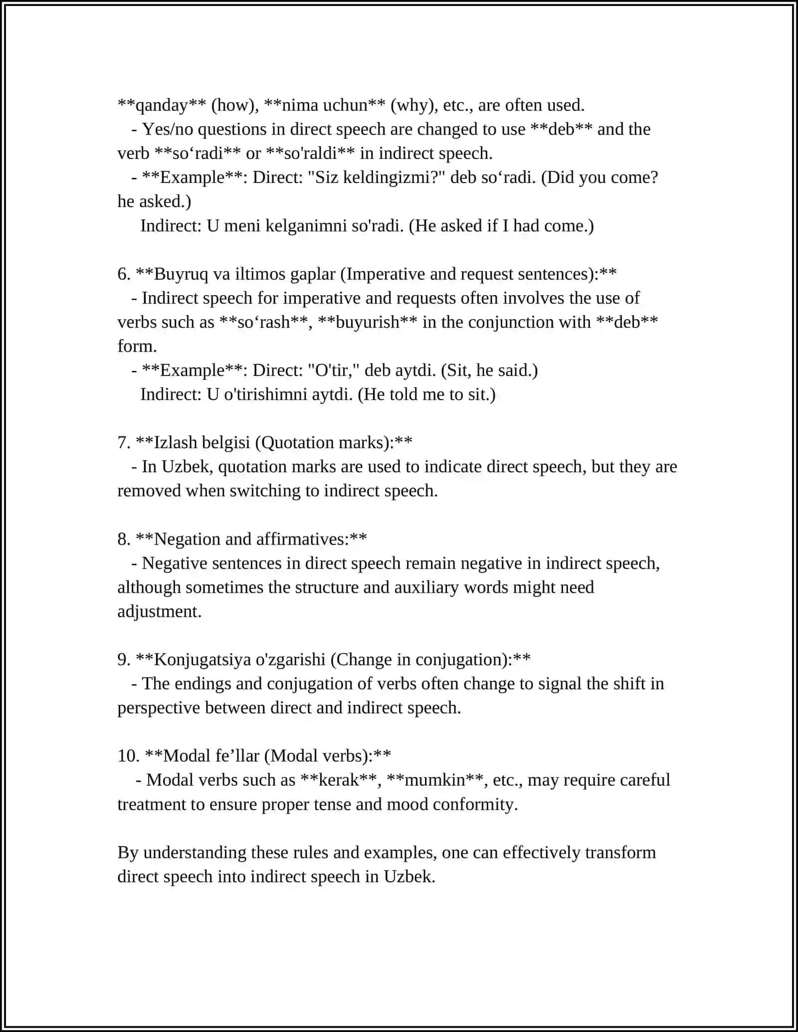 INDIRECT SPEECH 4