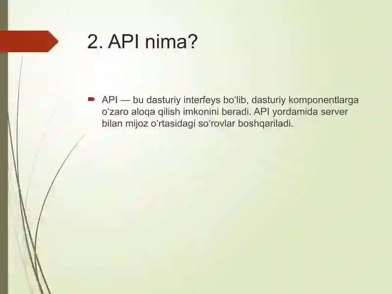 Veb xizmatlar(Web Services) va API (Application Programming Interface) 4
