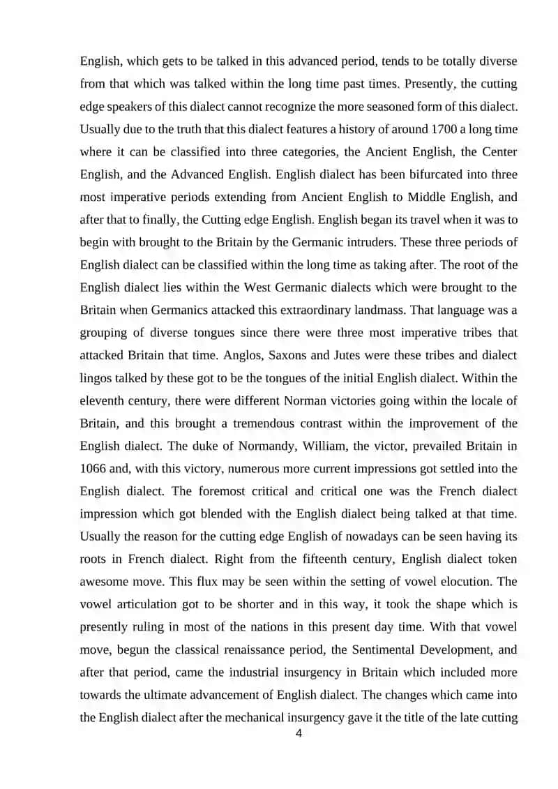 Old English to Modern English Course Work 4