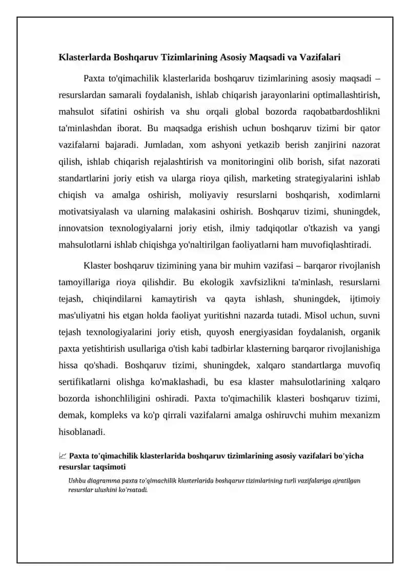 Paxta to'qimachilik klasterlarida boshqaruv tizimlarining roli va ahamiyati 4