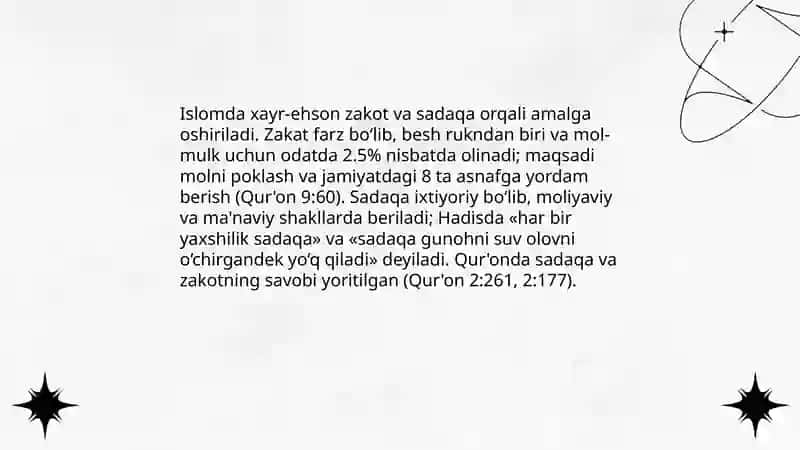 Xayr exson va diniy etiqodlar.xristianlik, buddaviylik va islom 4