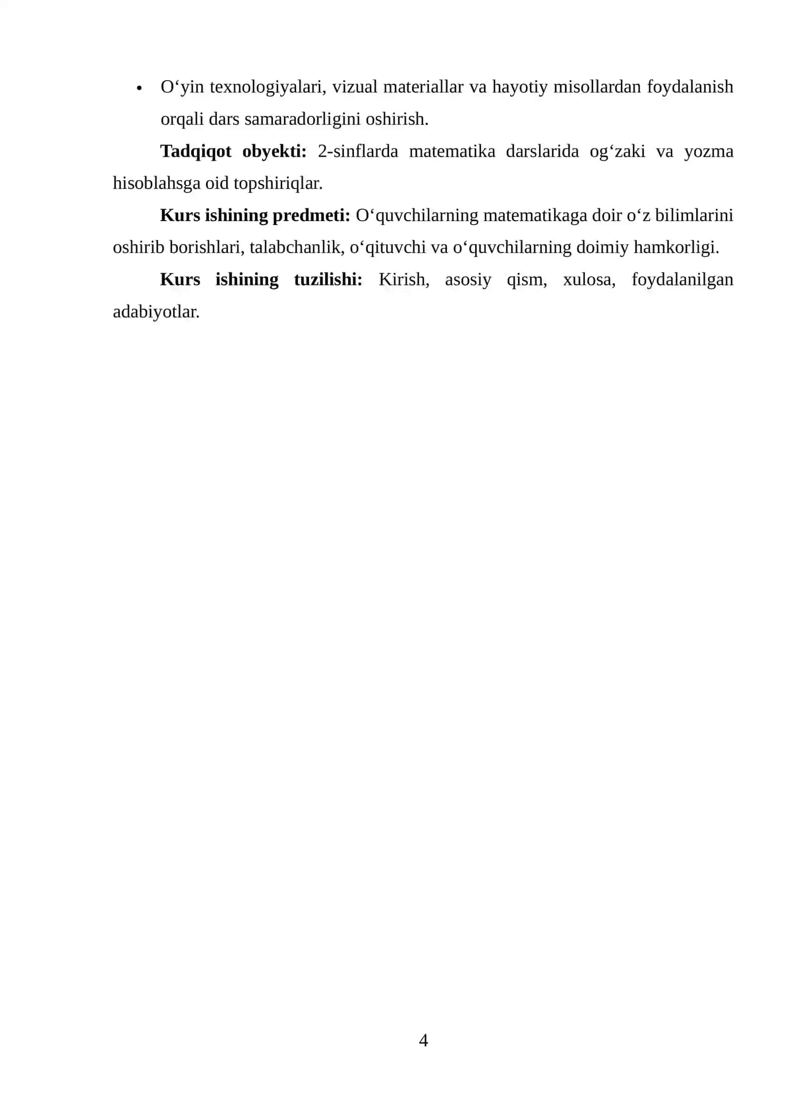 Boshlang‘ich sinflarda matematikadan integrativ oqitish samaradorligini oshirish omil sifatida 4