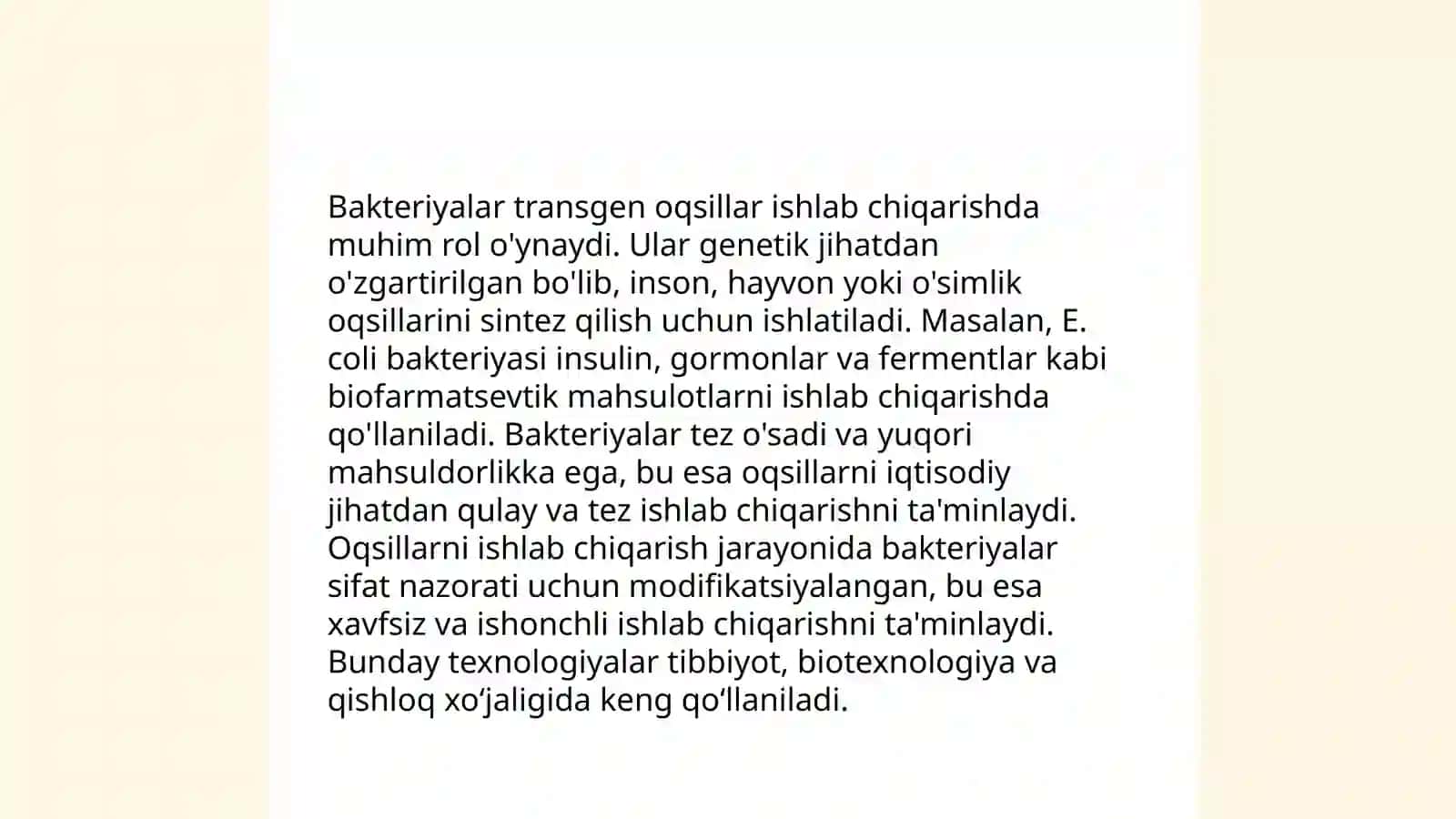 Mikroorganizmlar yordamida transgen oqsillar olish texnologiyasi 4