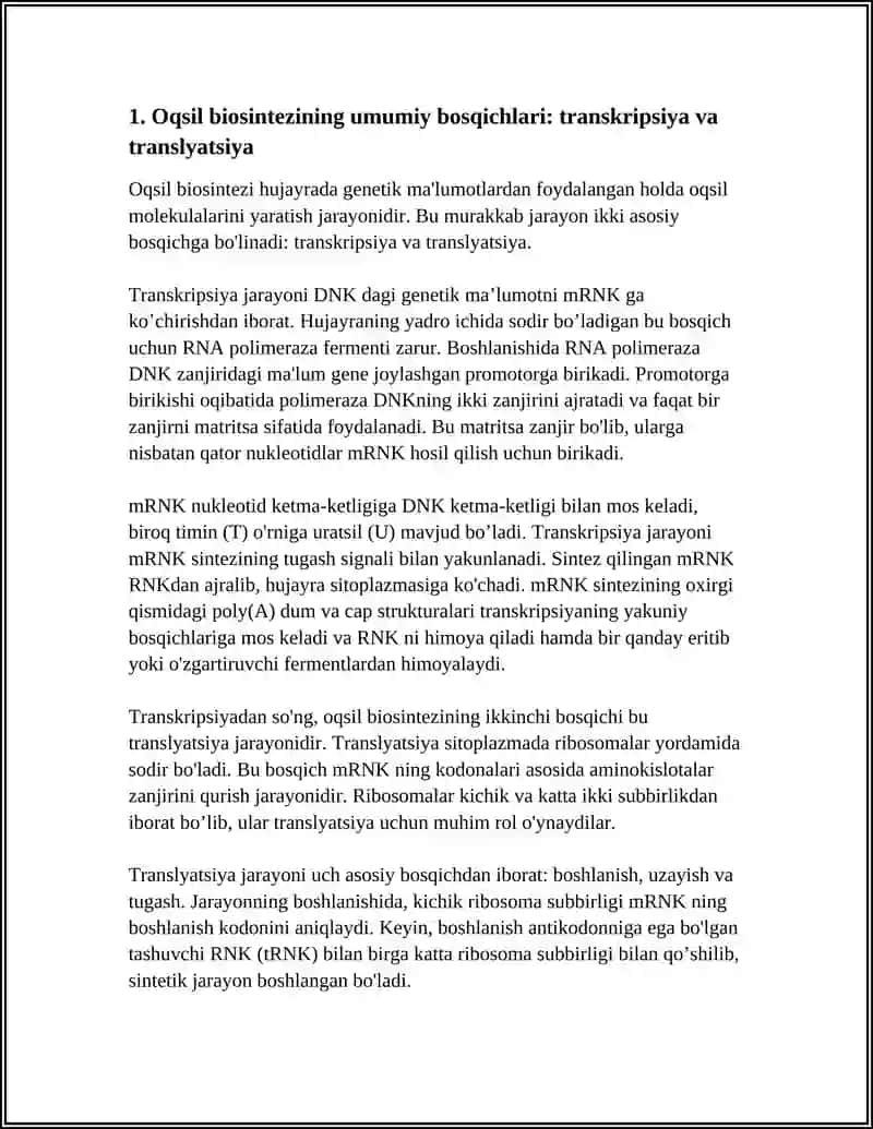 Oqsil biosintezi. Kodon va antikodon 4