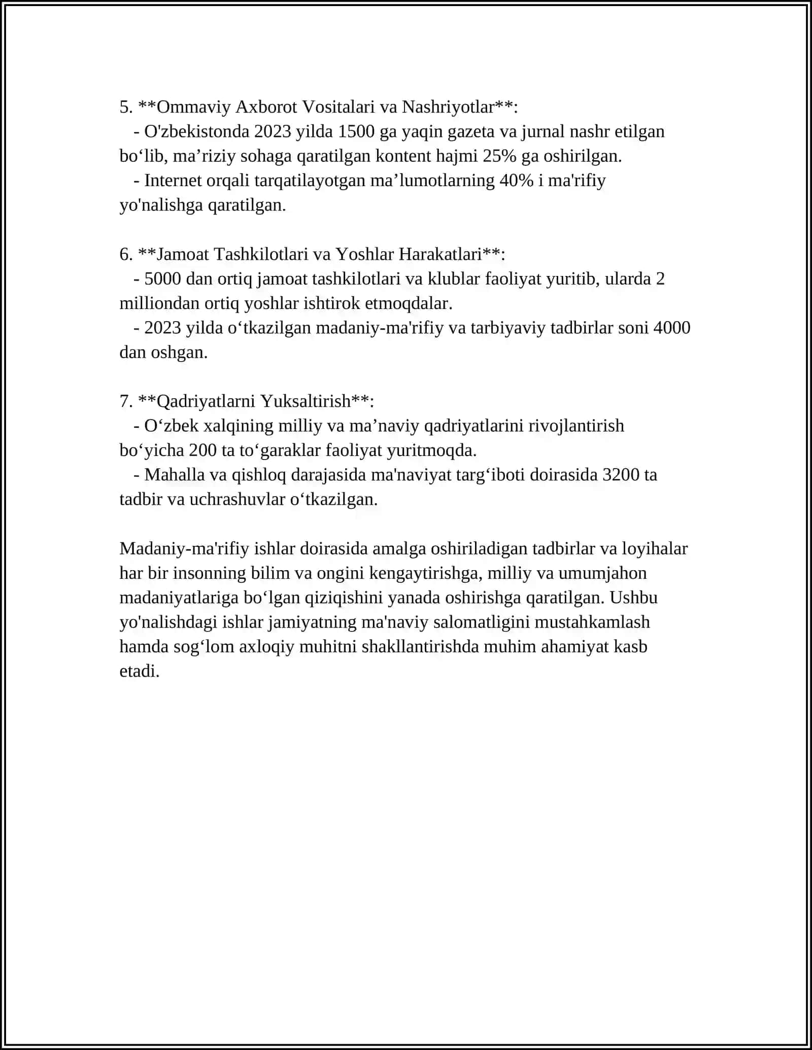 TALIM MUASSALARIDA MADANIY-MARIVIY ISHLAR BO'YICHA DIREKTOR ORIBASARI FAOLIYATI 4