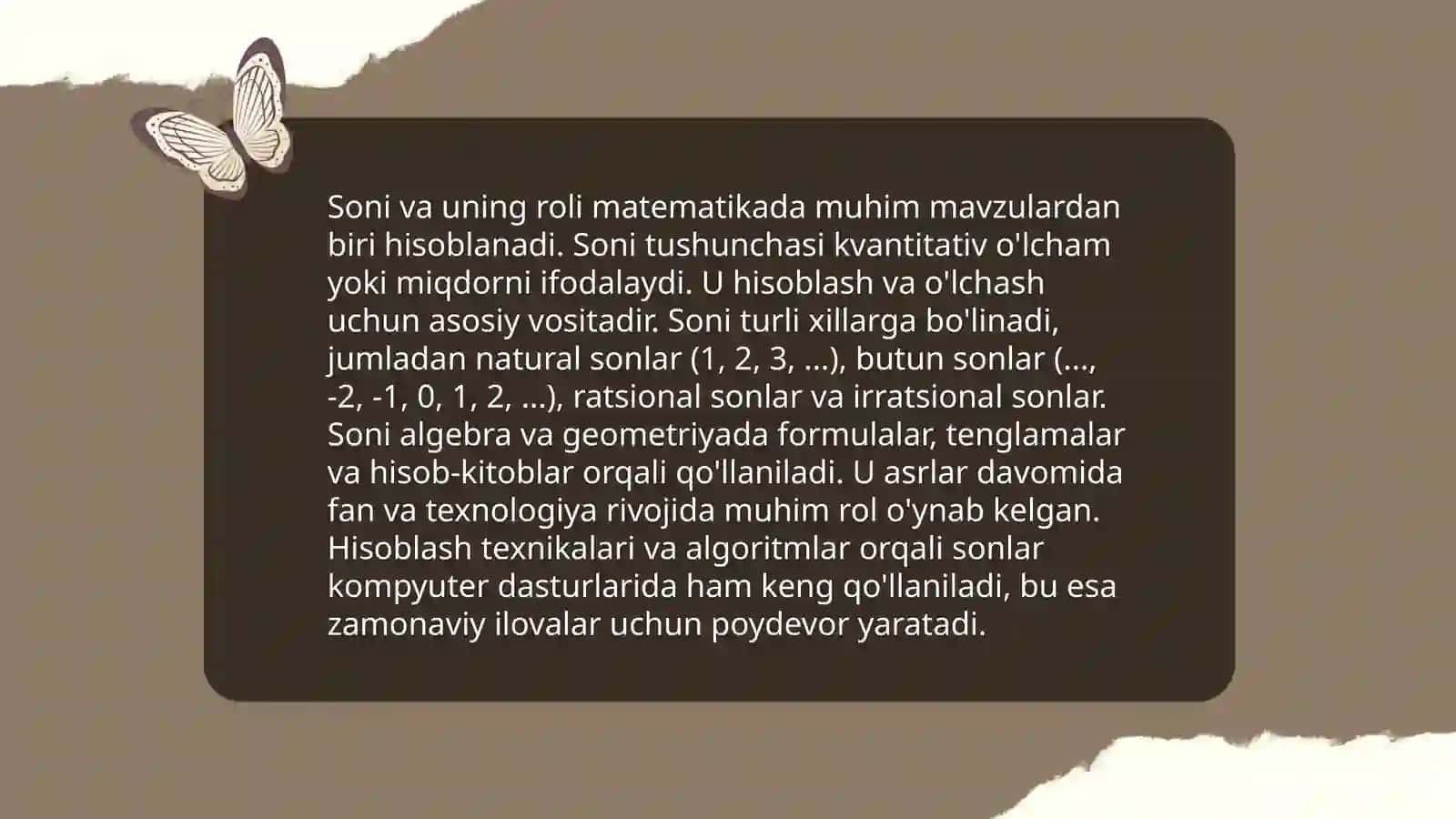 0 dan 9 gacha boʻlgan sonlarni 4K modeli asosida oʻrganish 4
