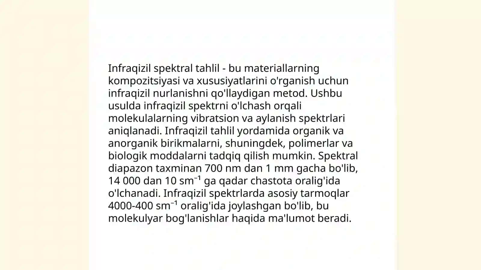 Birikmalarning tuzilishi, undagi guruhlarning yutilish chastotasi 4