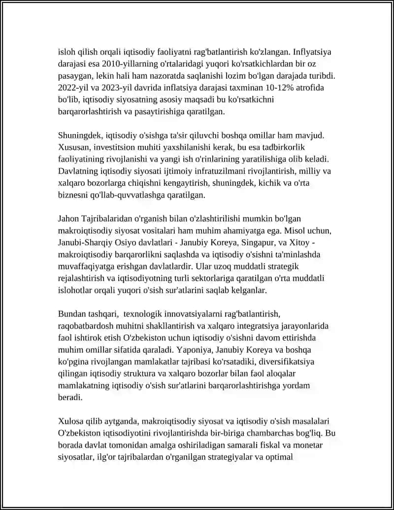 IQSODIYOT,BOZOR VA IQTISODIY SIYOSAT 4
