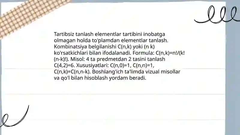Boshlang'ich ta'limda kombinatorika elementlarning umumiy masalalari 4