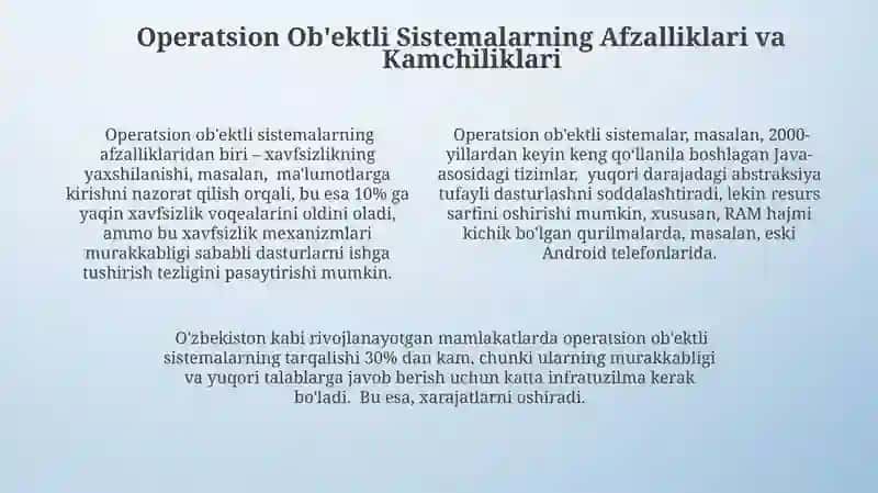 Operatsiya tizimi.Operatsiya buyum tizimi.Operatsion kompleks tizimi. 4