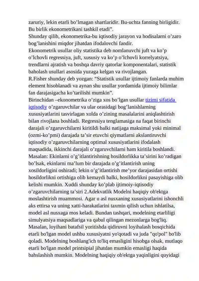 Ekonometrika fanining kelib chiqish tarixi va rivojlanish bosqichlari 4