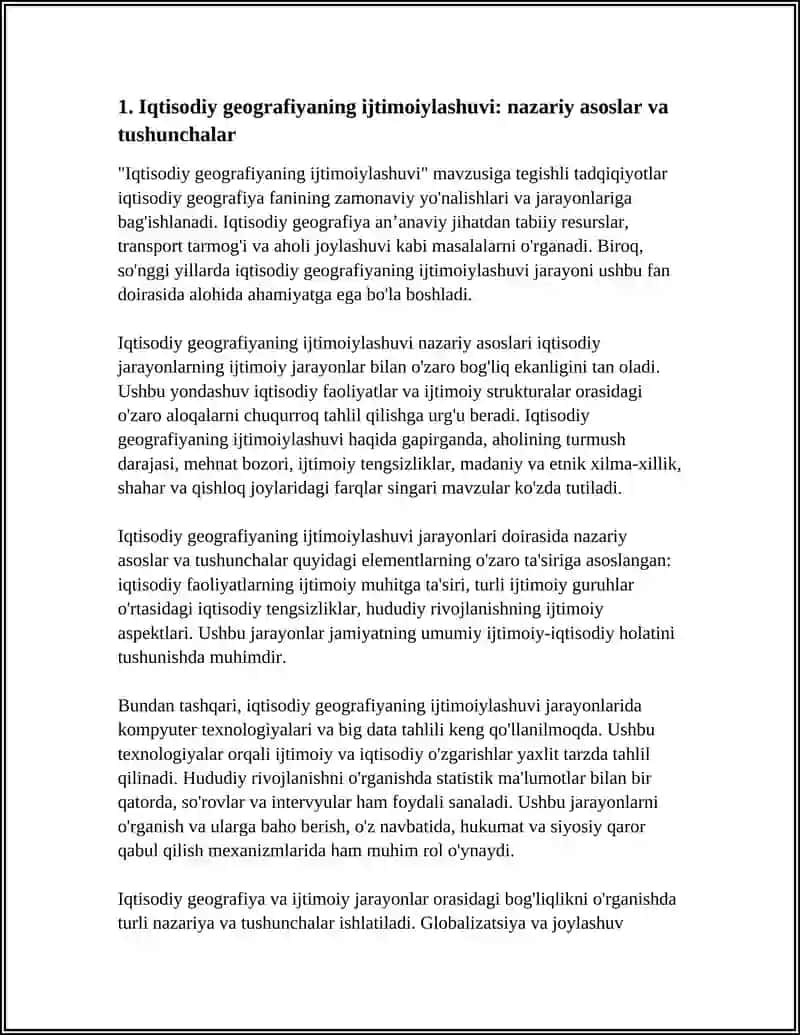 IQTISODIY GEOGRAFIYANING IJTIMOIYLASHUVI JARAYONLARINI OʻRGANISH VA UNGA KOMPLEKS BAHO BERISH 4