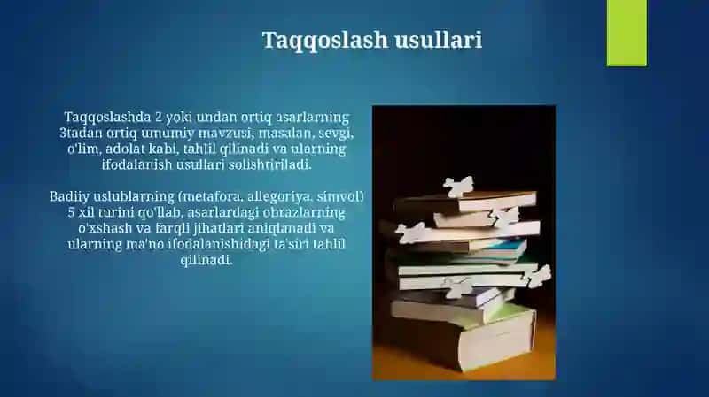 Adabiy Mavzular va ularningqiyosiytalqini 4