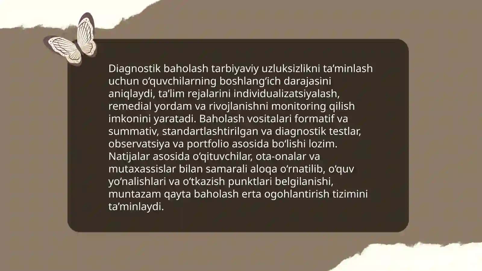 Diagnostik tadqiq etishning tarbiyaviy ta’sirlari va uzluksizlik yo‘nalishi 4