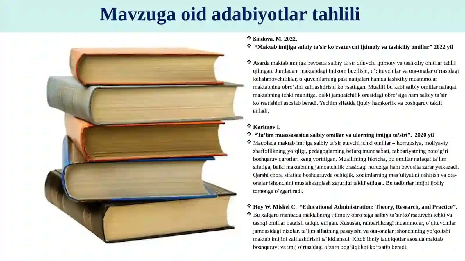 Maktab imijiga salbiy ta’sir etuvchi omillarni aniqlash va bartaraf etish 4
