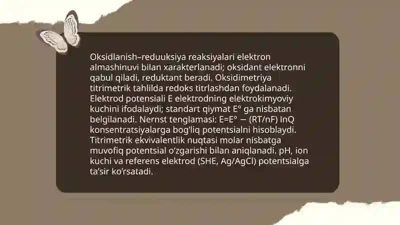 Oksidimetriya usulini titrimetrik tahlili 4