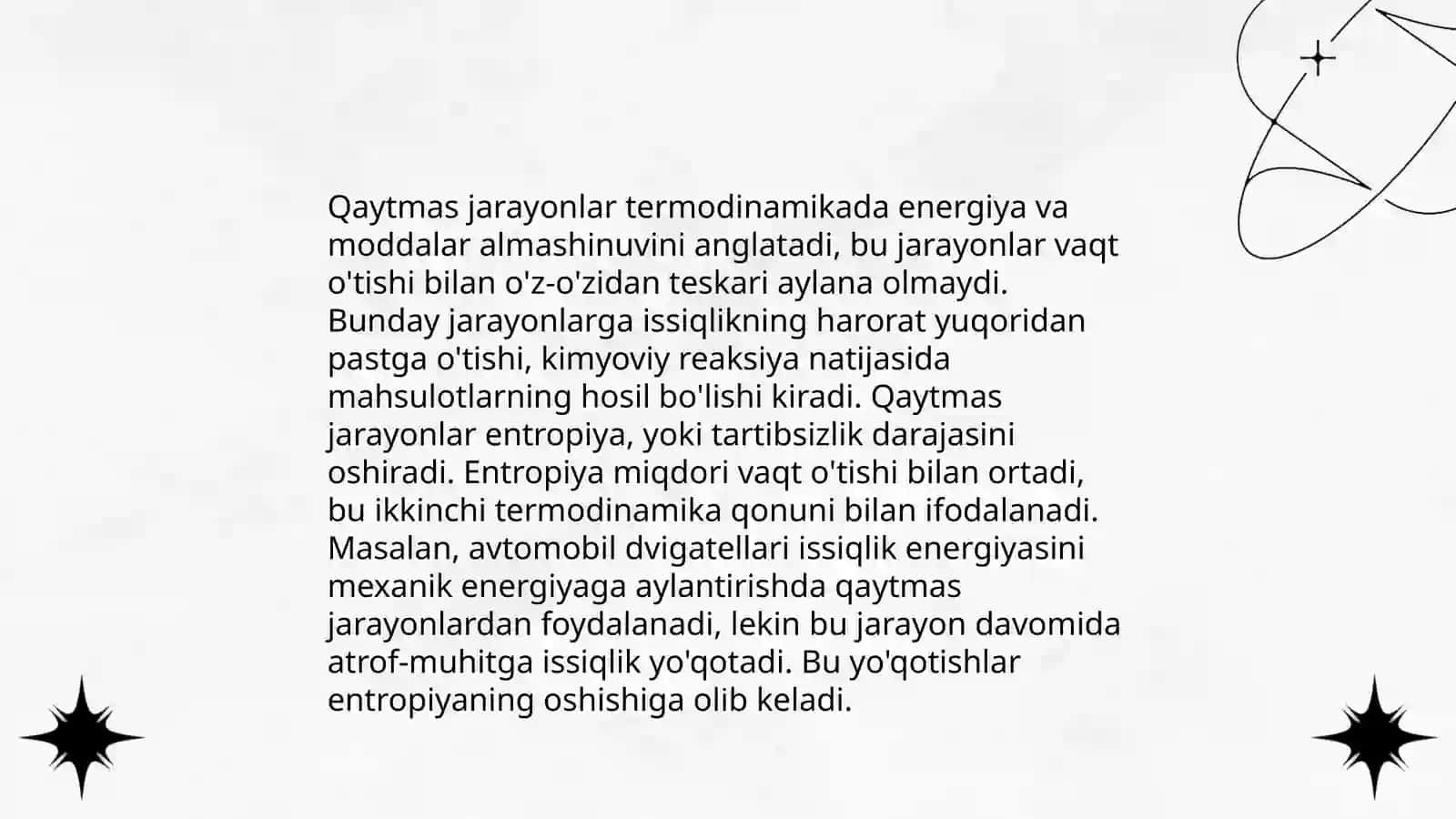 Qaytar va qaytmas jarayonlar 4