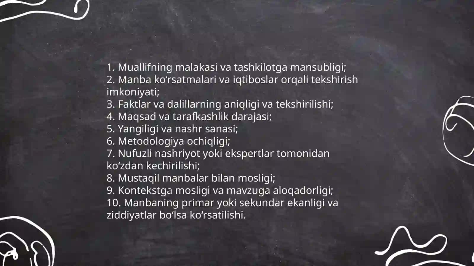 Manbalar va adabiyotlar bilan ishlash 4