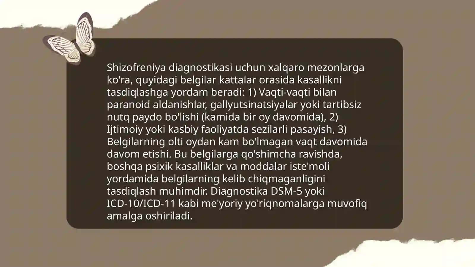 Endogen ruxiy kasalliklar:shizofreniya,shizotipik va vasvasali buzilishlar 4