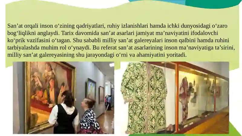 Milliy san’at galereyasidagi san’at asarlari inson ma’naviyatining kaliti 4
