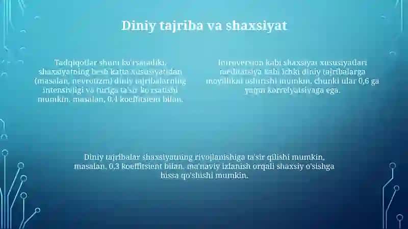 Din psixologiyasi bo'yicha zamonaviy tadqiqotlar 4