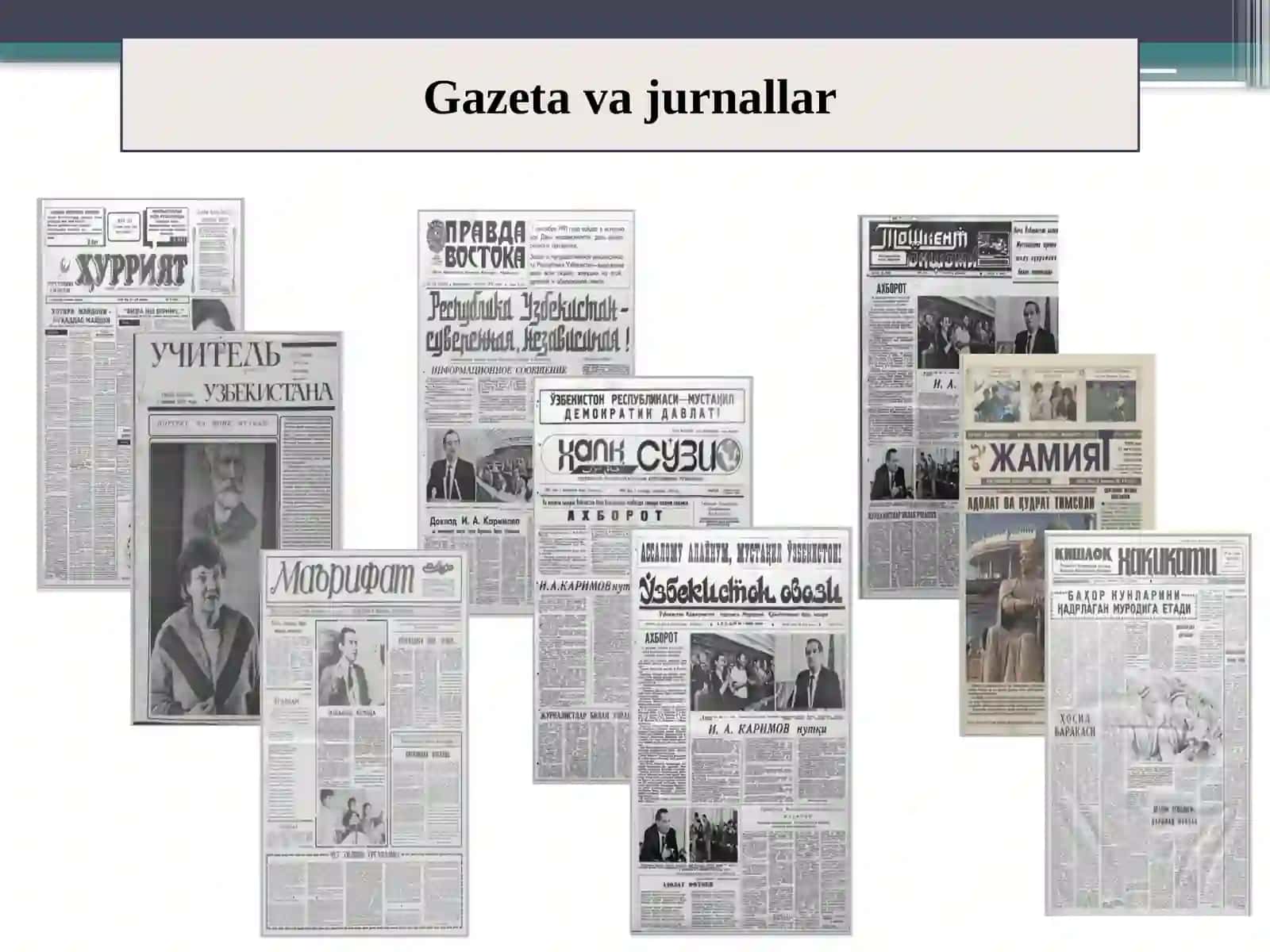 Mustaqil O‘zbekiston Respublikasi tashkil topishining tarixiy ahamiyati. O‘zbekistonning o‘ziga xos istiqlol va taraqqiyot yo‘li 4