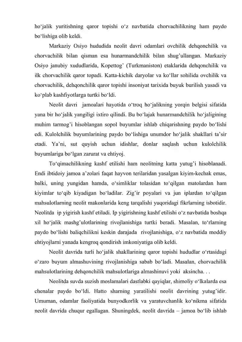 O'rta Osiyoning neolit davri ibtidoiy manzilgohlari 4