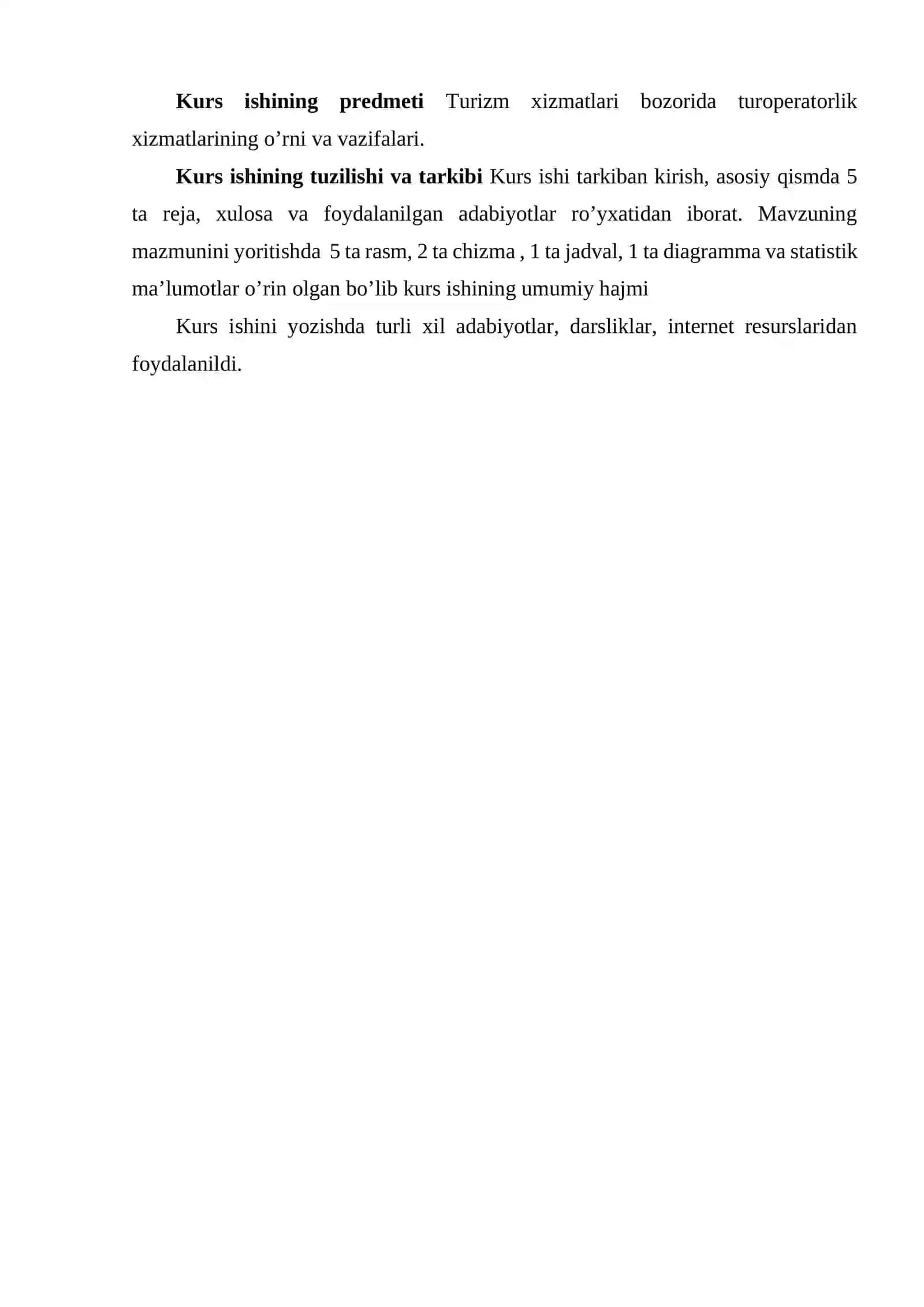TURIZM XIZMATLARI BOZORIDA TUROPERATORLIK XIZMATLARINING O‘RNI VA VAZIFALARI 4